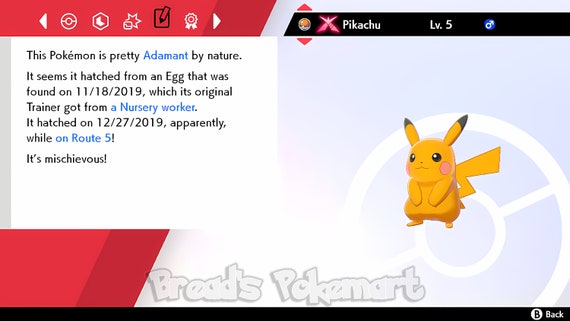 Pokemon Sword and Shield Shiny Gigantamax Pikachu 6IV-EV Trained