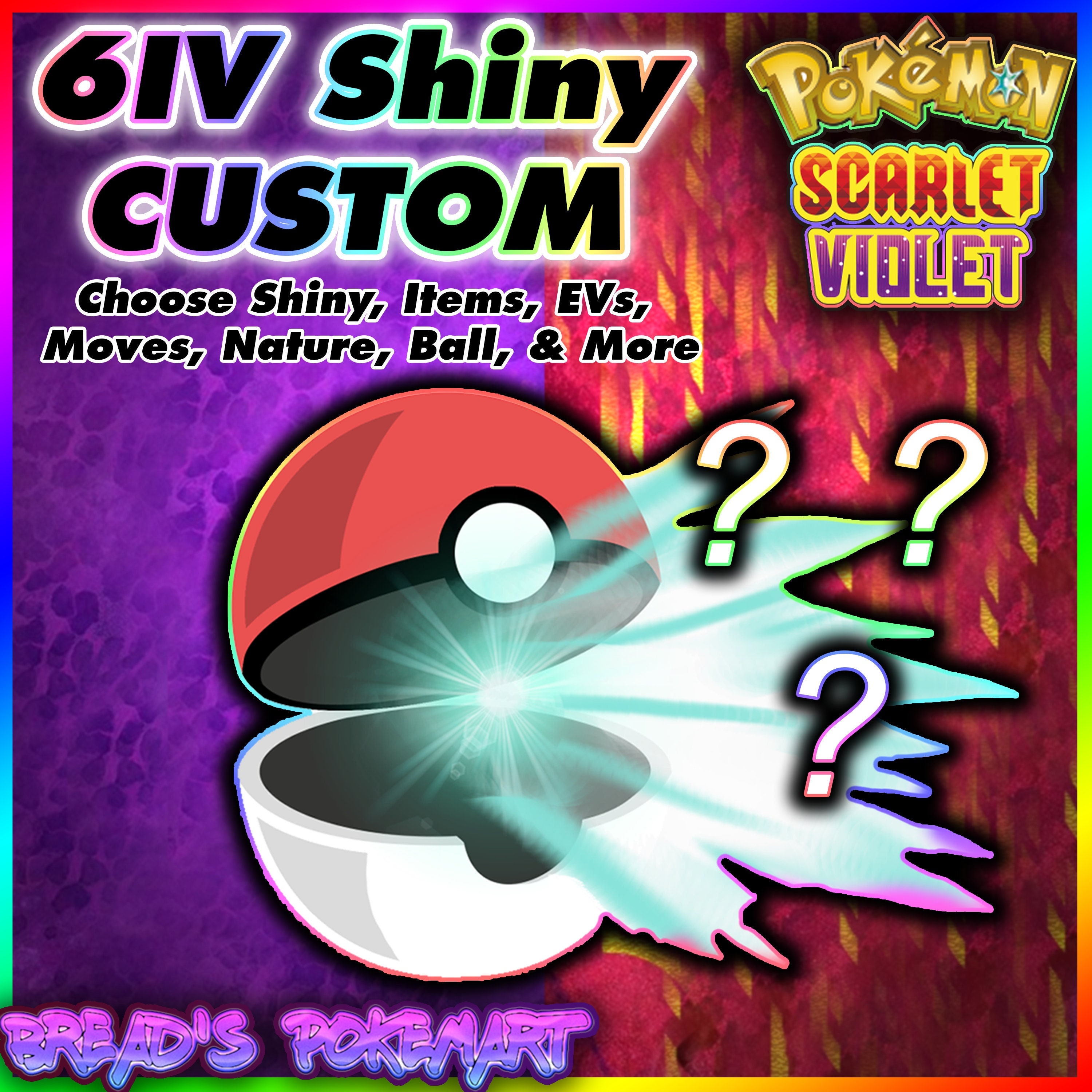 ✨ Custom Pokemon Team ✨ Shiny ✨ MAX EV-IV ✨ Pokemon Scarlet