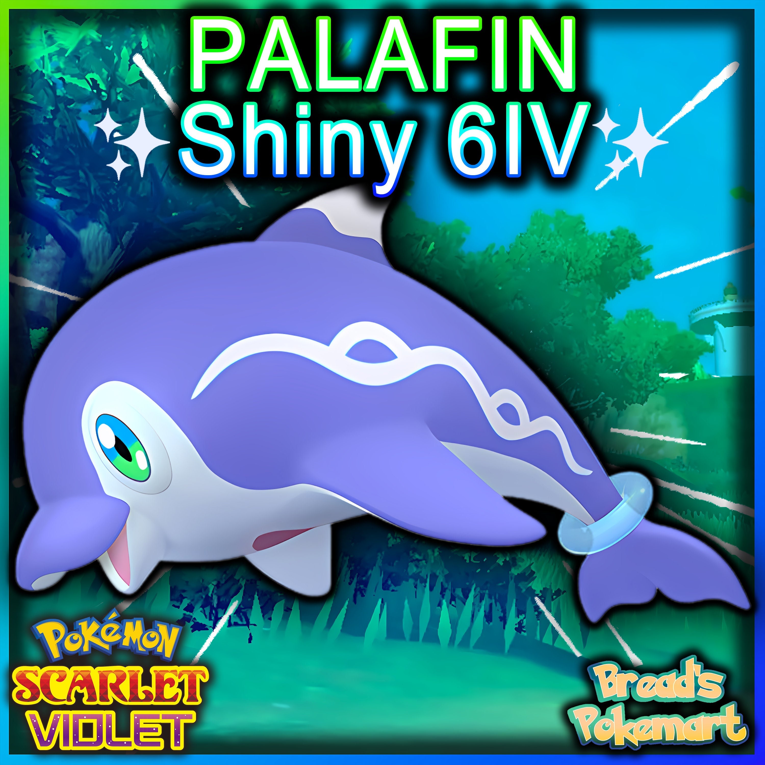 PALAFIN + FINIZEN SHINY Pokemon Scarlet Scarlet Purple Purple 6 IV