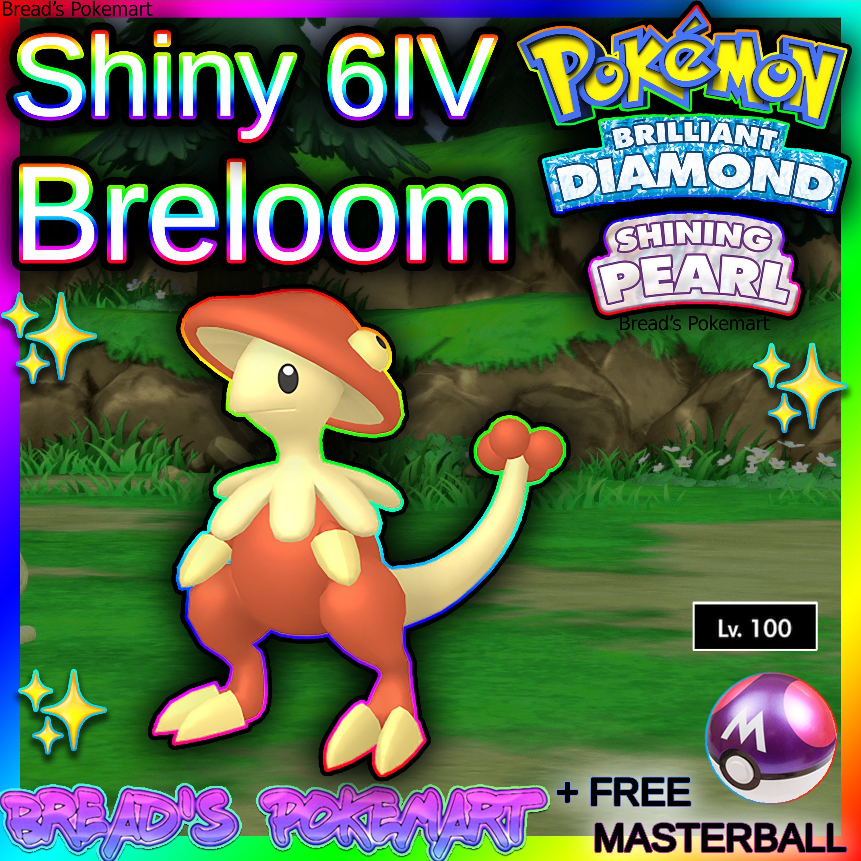 Shiny/non-shiny Shroomish/breloom 6IV Pokémon Scarlet/violet