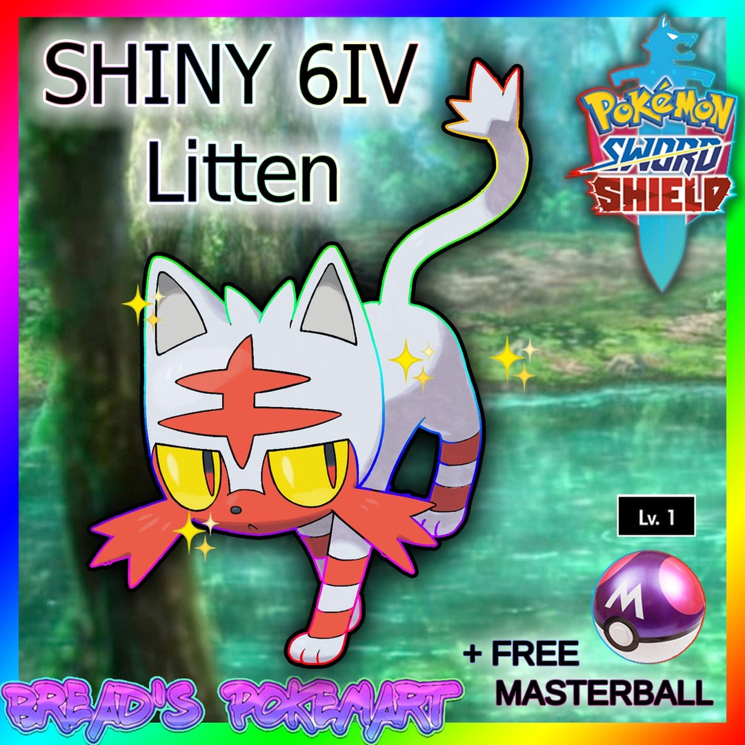Pokemon Sword and Shield // Ultra SHINY 6IV LITTEN // Hidden Etsy