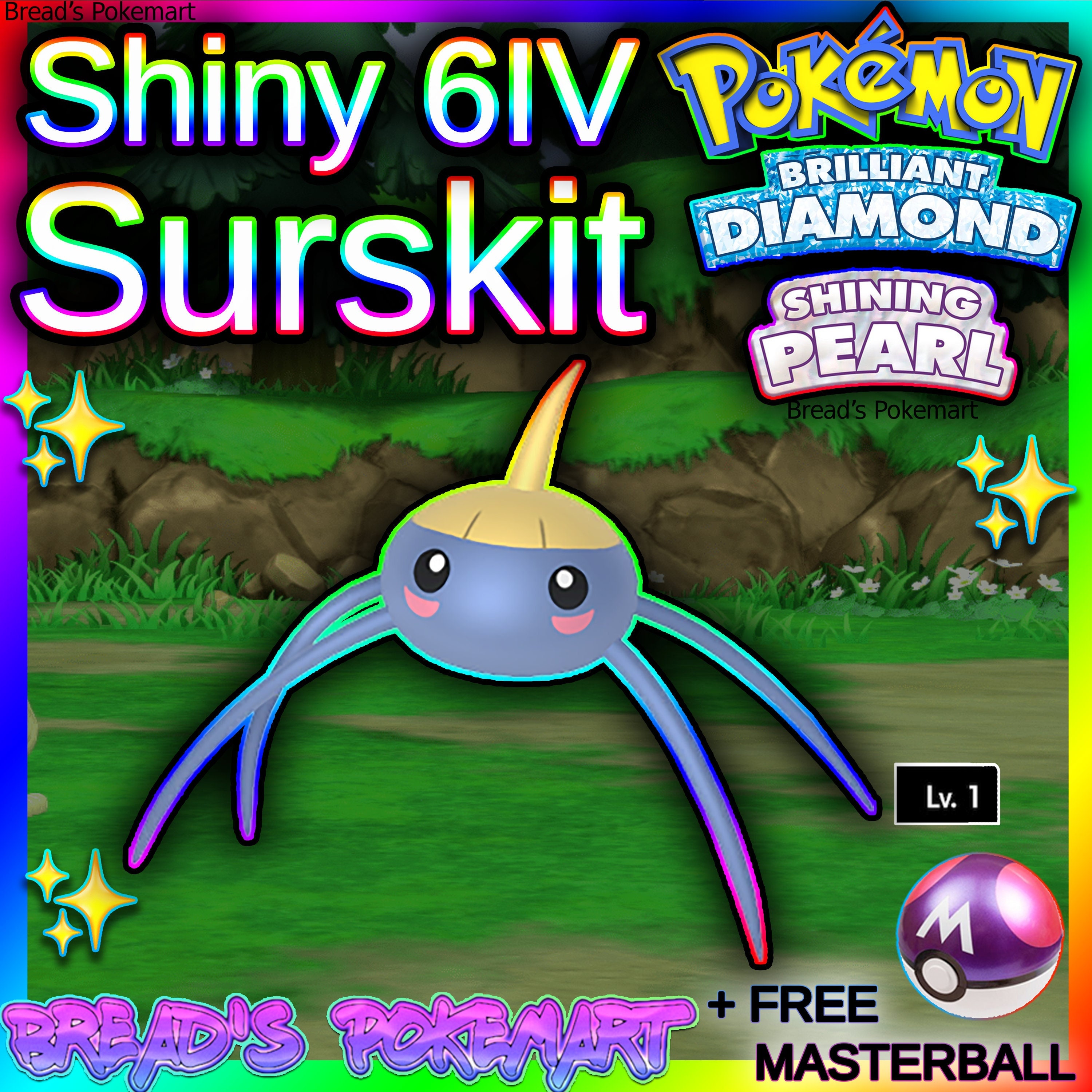 Shiny MASQUERAIN 6IV // Pokemon Brilliant Diamond & Shining 