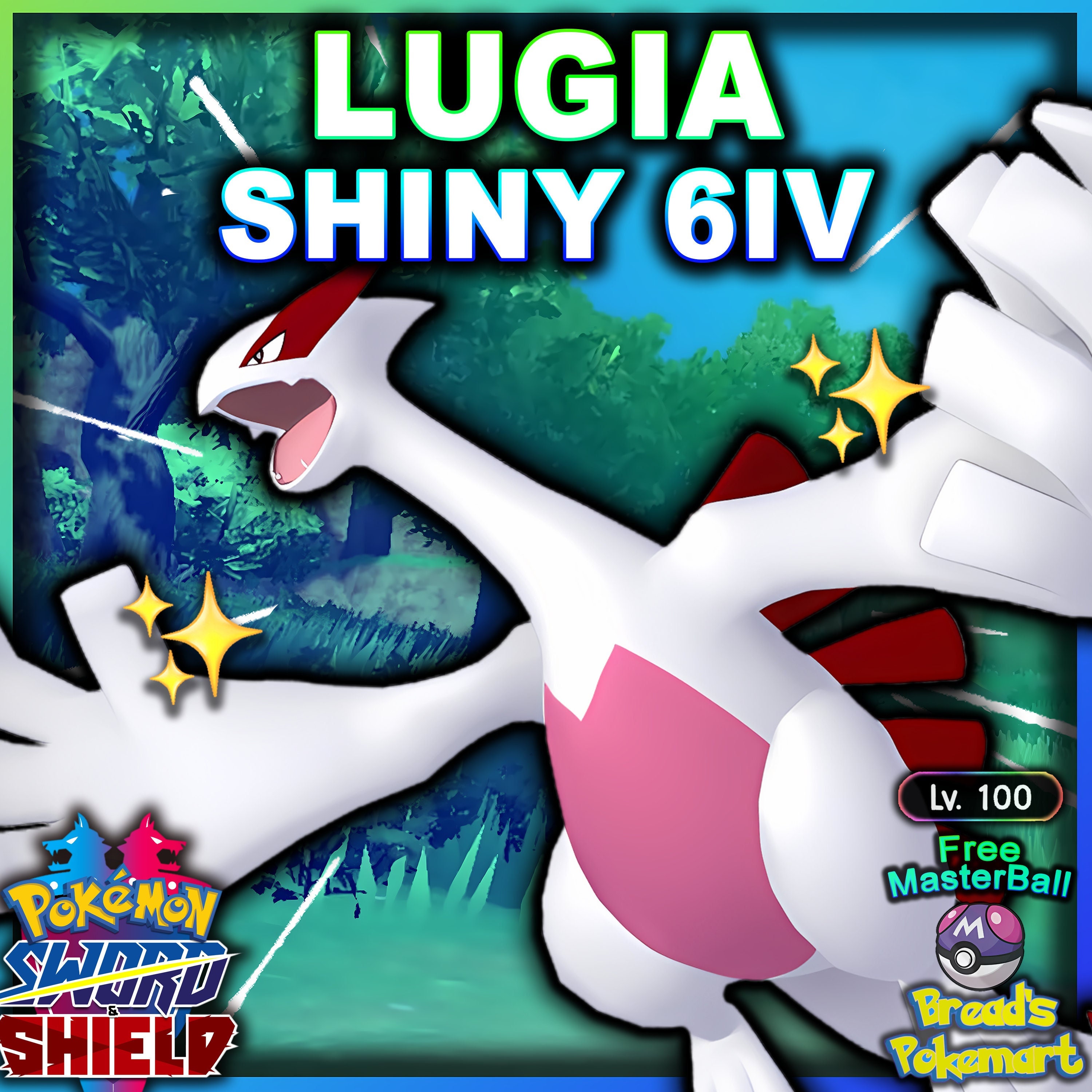 Pokemon Sword and Shield Shiny Lugia 6IV Competitively Trained –  Pokemon4Ever