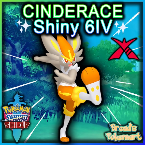 6IV Shiny Gmax Cinderace Pokemon Sword and Shield Fast Trade 