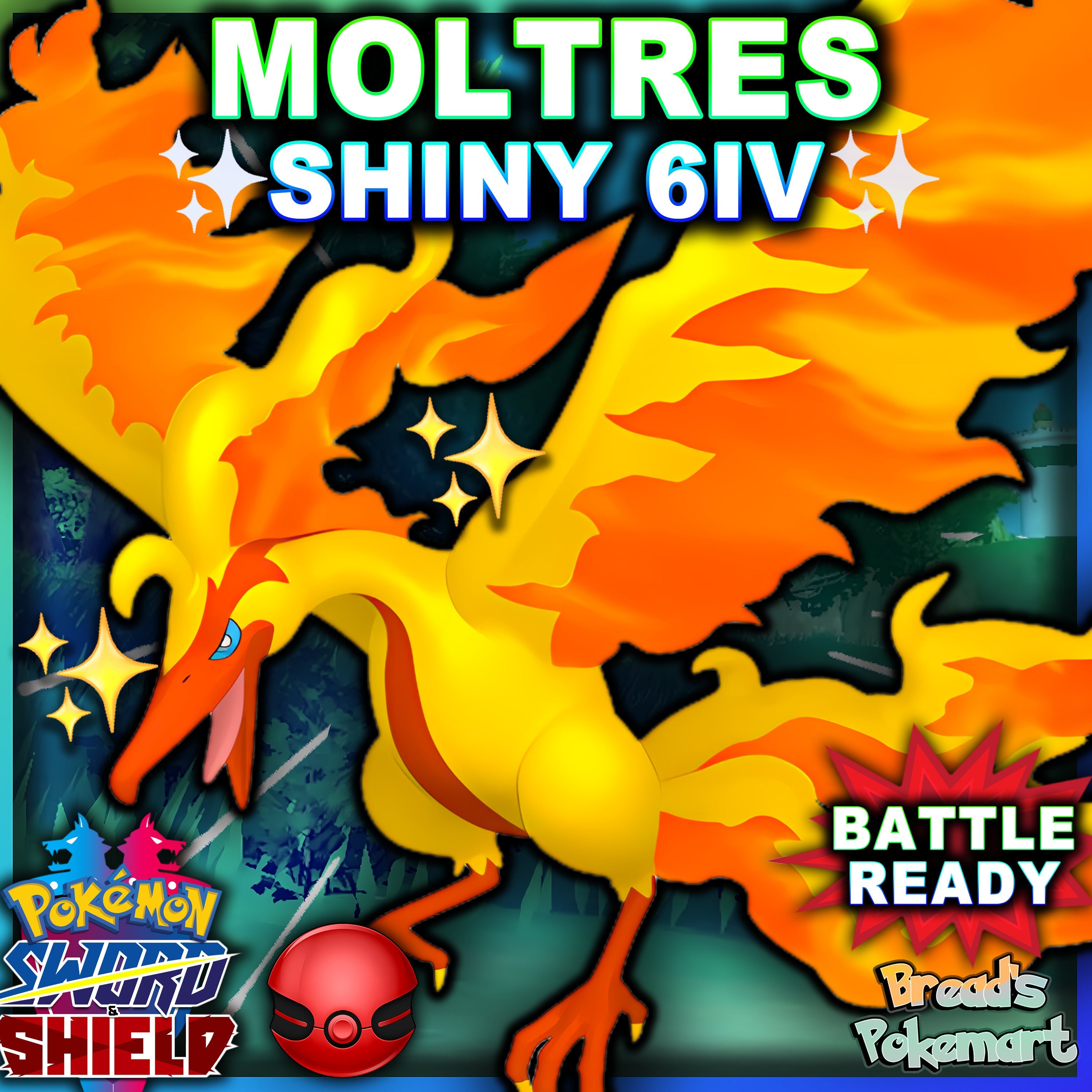 Ultra Shiny 6IV Galar MOLTRES // Pokemon Sword and Shield // -  Israel