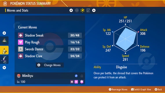 Pokemon Scarlet and Violet MIMIKYU Shiny 6IV / Competitive Set 