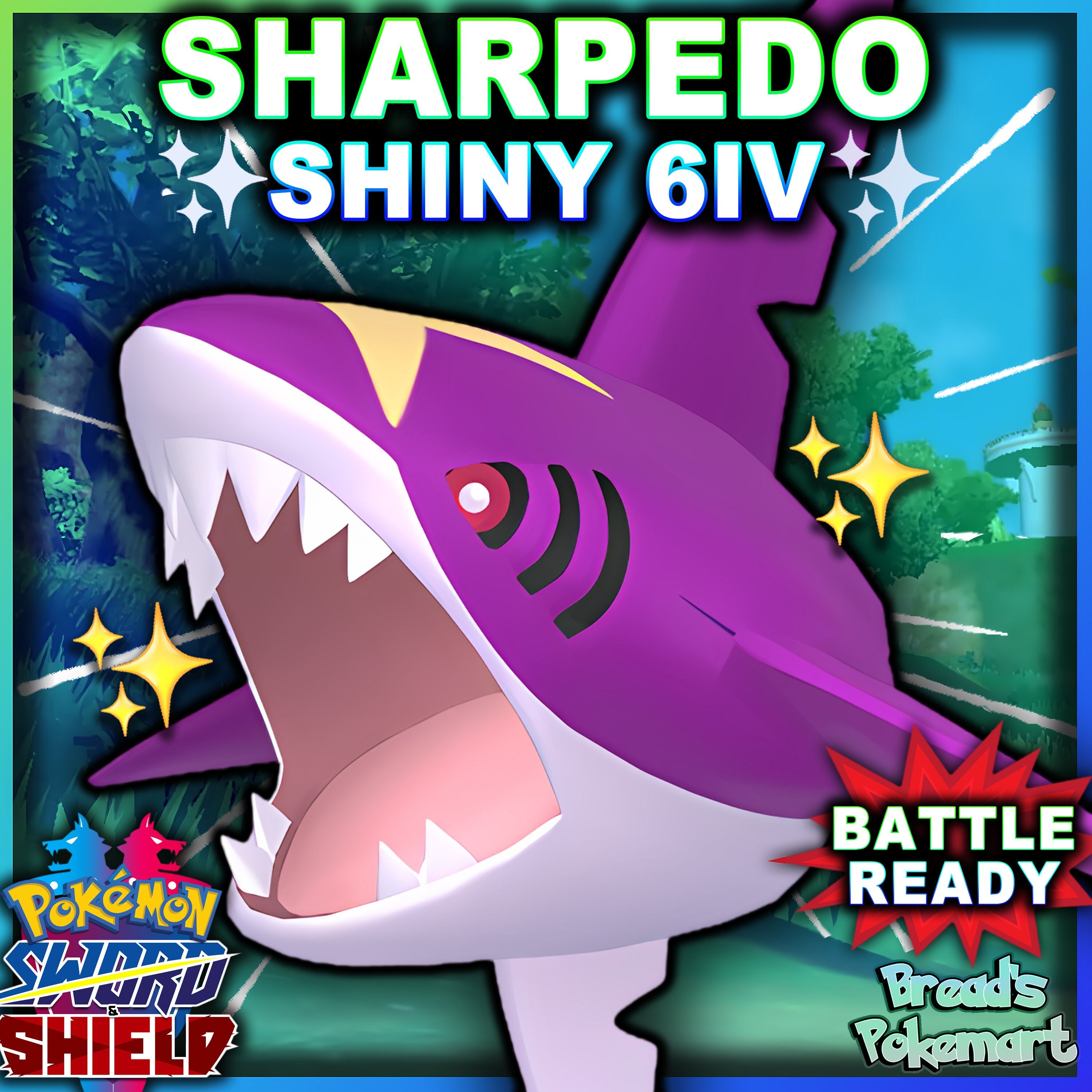 Ultra Shiny 6IV SHARPEDO // Pokemon Sword and Shield // Lv100 pic