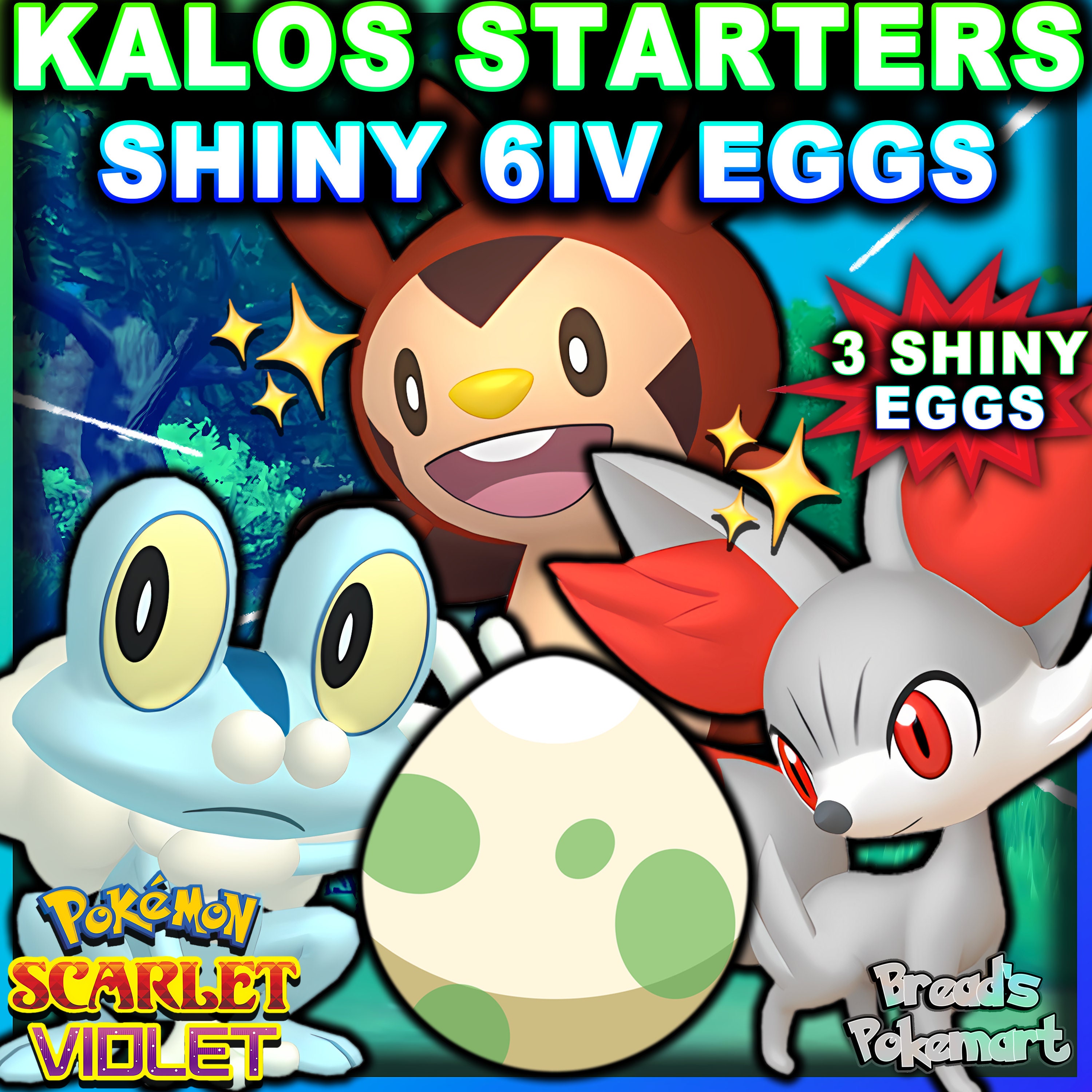 Pokemon X & Y - 6 Starter Pokemon! 3 Kalos Starter & 3 Kanto