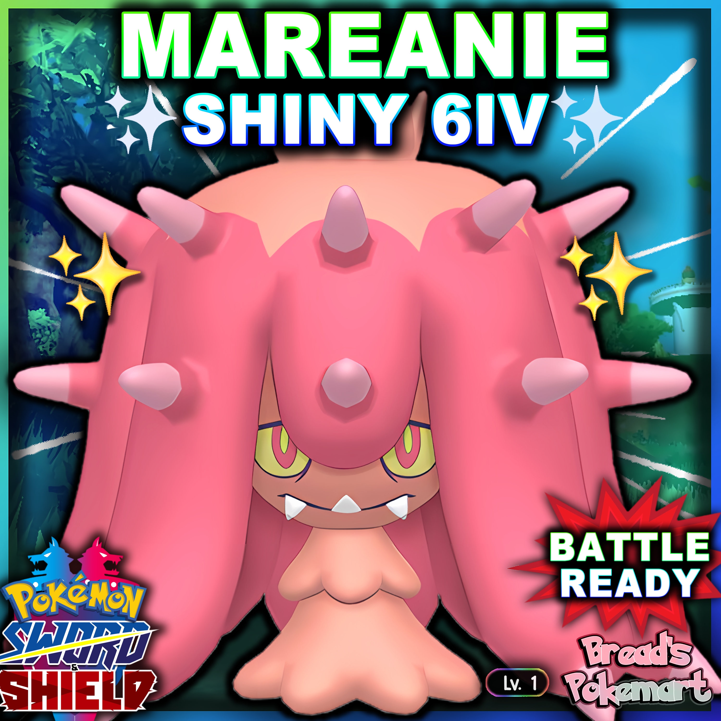 Pokemon Sword And Shield Shiny Toxel (Amped) 6IV Battle Ready Fast Delivery