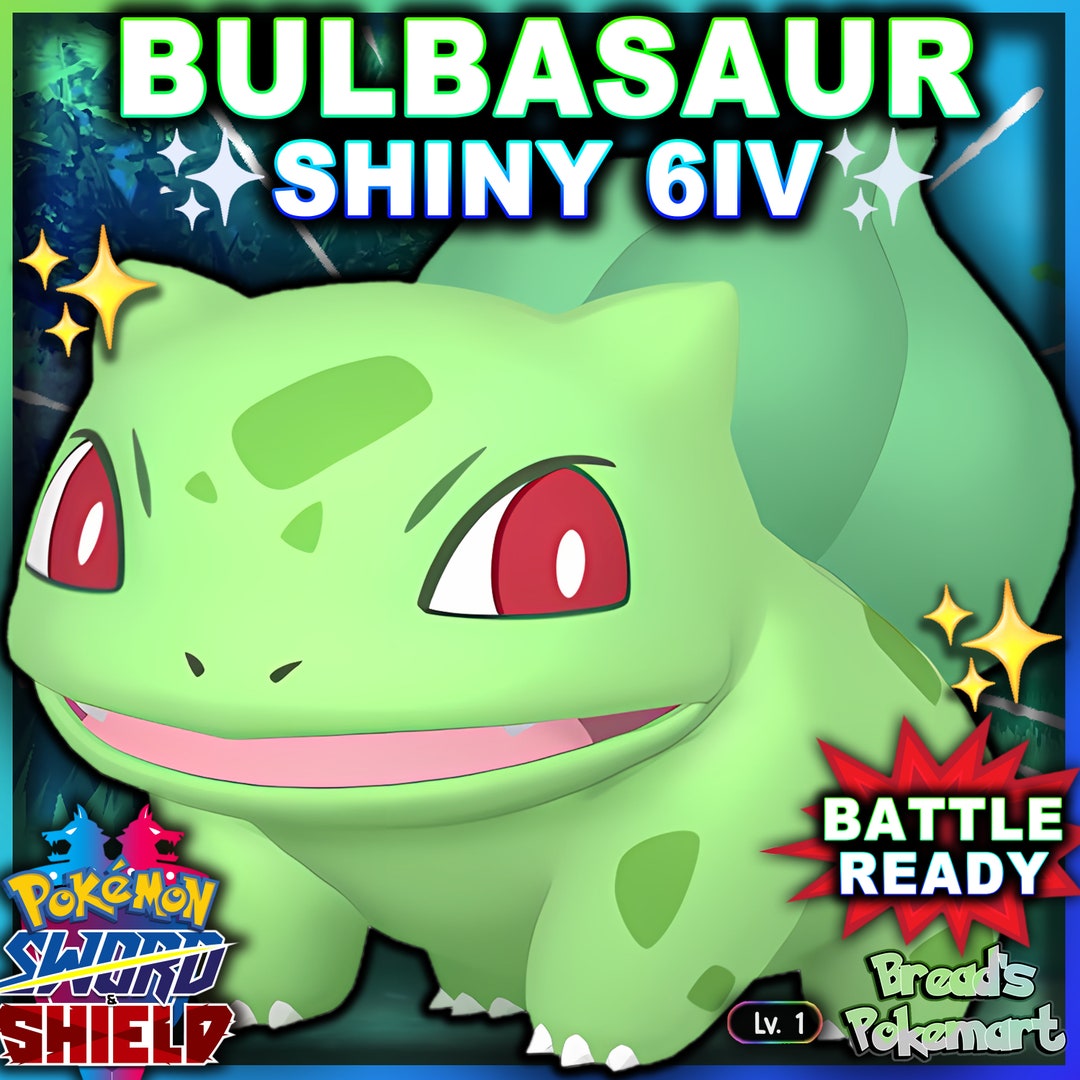 Shiny Bulbasaur / Pokemon Let's Go / 6IV Pokemon / Shiny