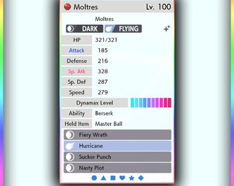 Ultra Shiny Moltres ✨ Galar Event 6IV ✨Pokemon Sword & Shield