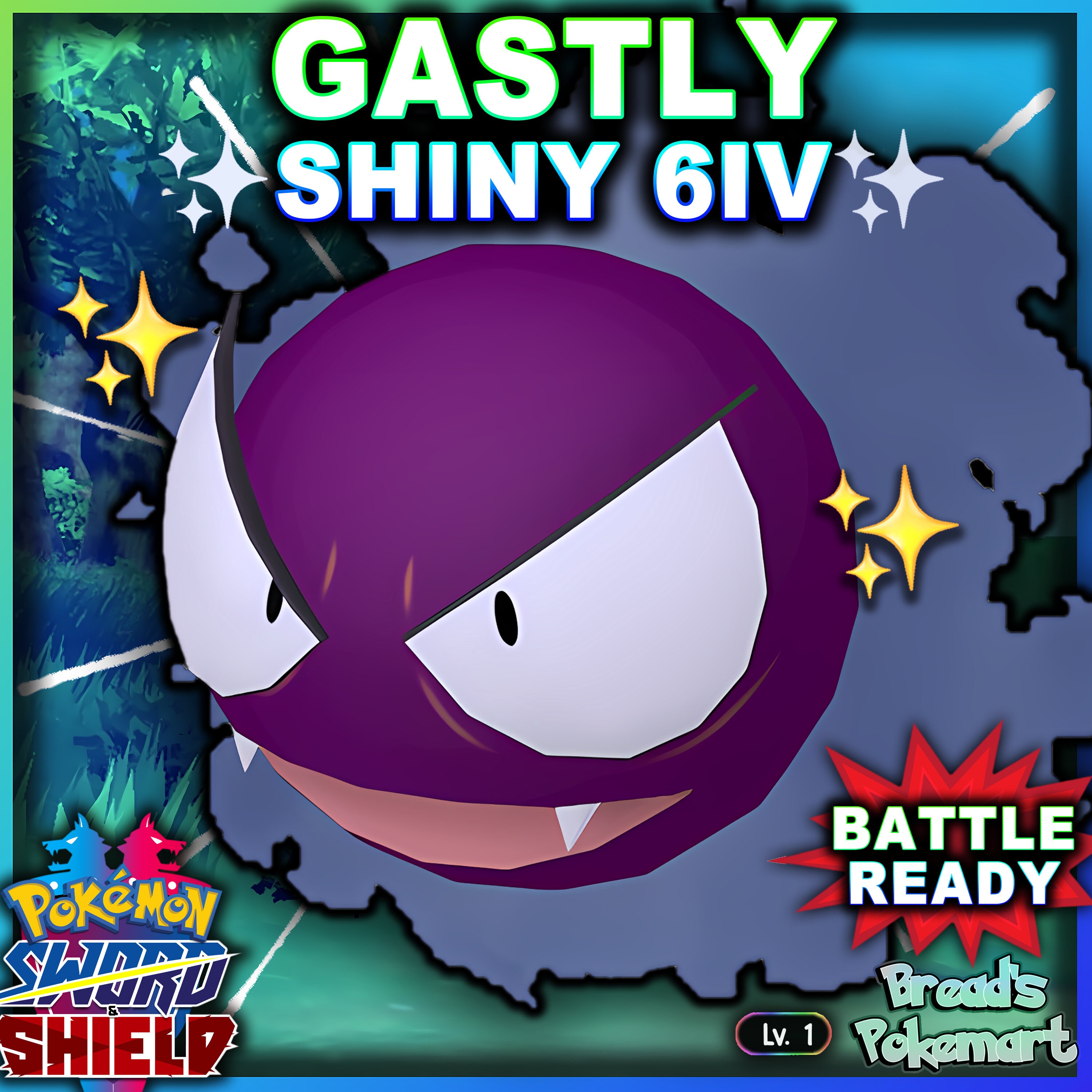 Shiny GENGAR 6IV Pokemon Sword and Shield Brilliant Diamond 