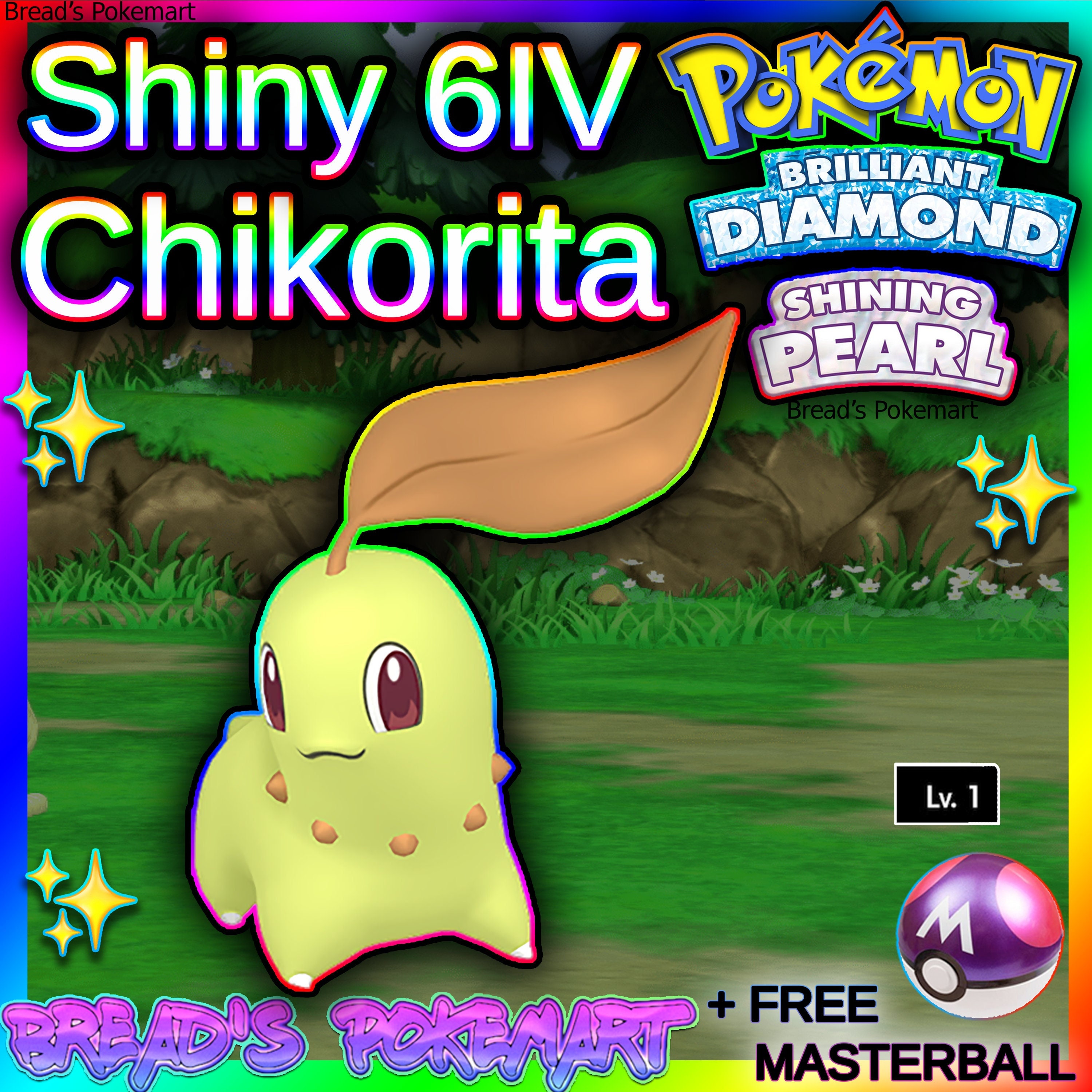 Shiny Bulbasaur/charmander/squirtle Starter Pack 6IV Pokemon 