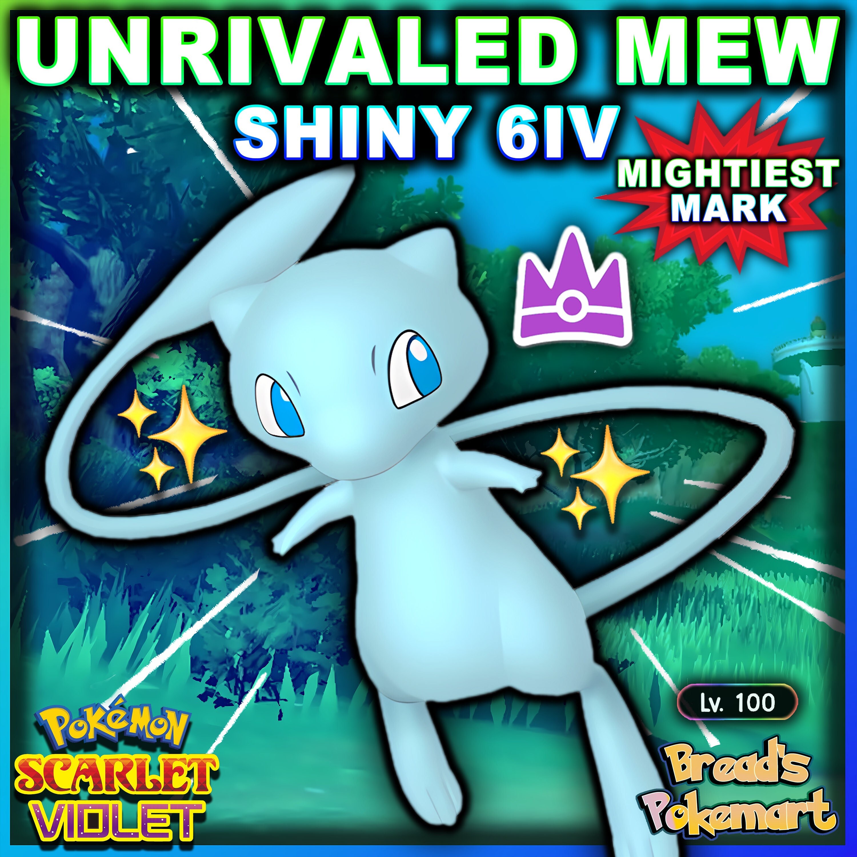 Shiny/non-shiny Mewtwo 6IV Pokémon Scarlet/violet 100% 