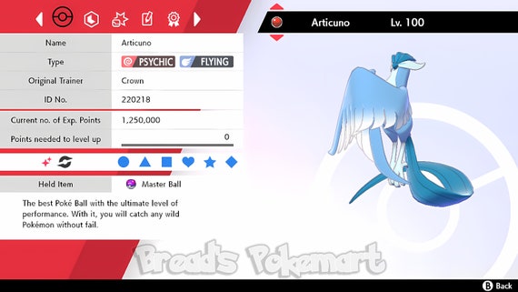 Pokémon Sword And Shield 6IV/100 Shiny Galar Moltres,Galar  zapados,GalarArticuno