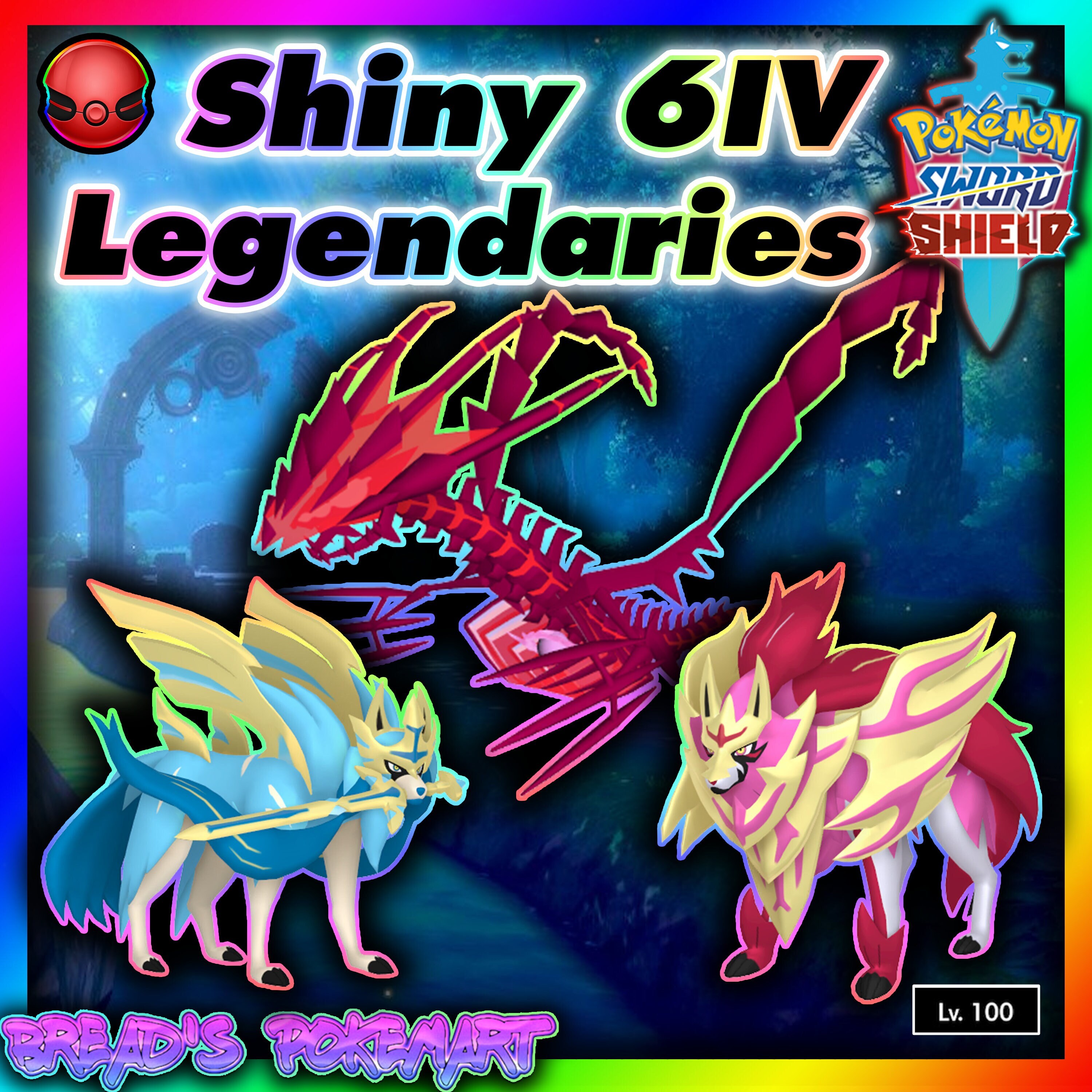 Pokemon Sword & Shield 6IV Zacian, Zamazenta, Eternatus Battle Ready!! 