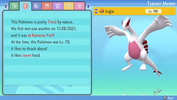 Pokemon Sword and Shield Shiny Lugia 6IV-EV Trained