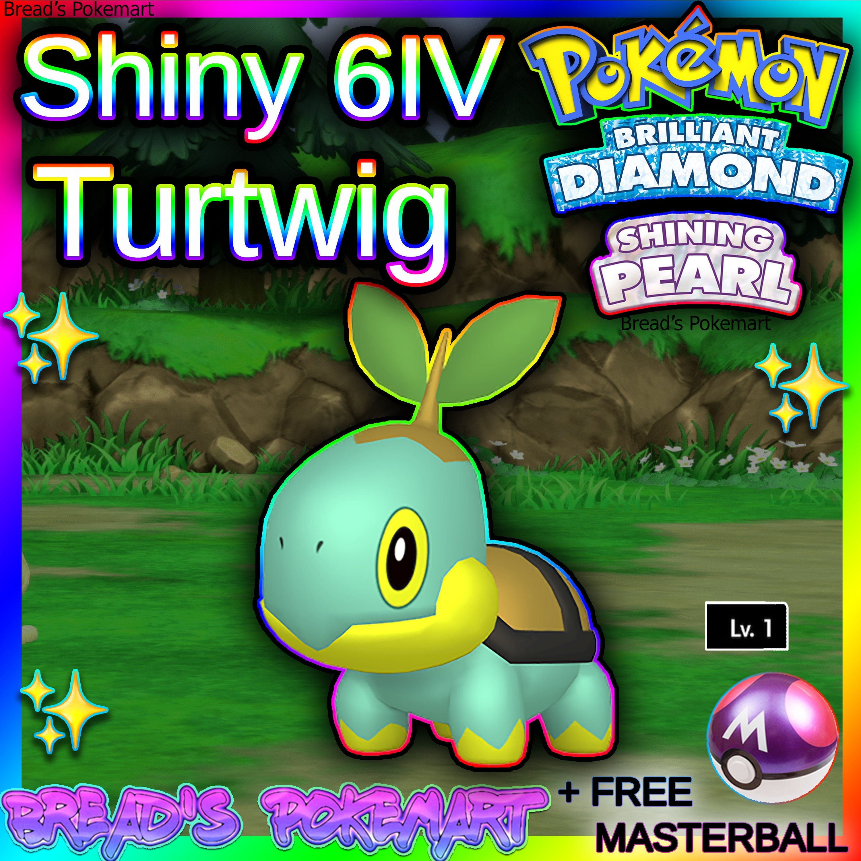 Shiny Turtwig/Chimchar/Piplup Starter Pack 6IV - Pokemon X/Y OR/AS