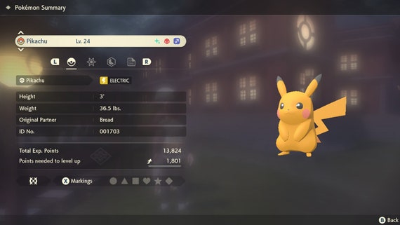 Shiny Pikachu-alpha best Stats // Pokemon Legends: (Instant Download) 