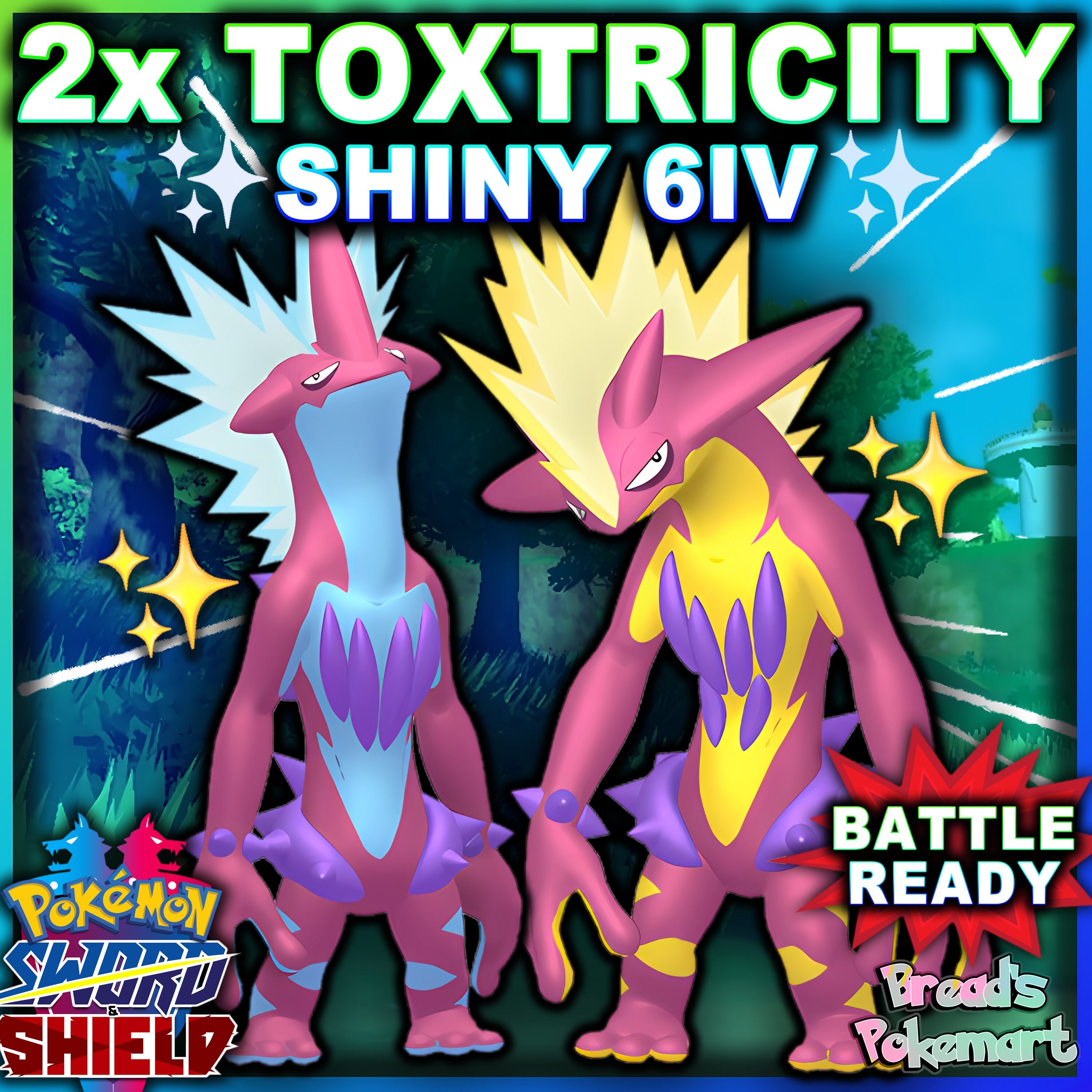 Pokemon Sword And Shield Shiny Toxel (Low Key) 6IV Battle Ready Fast  Delivery