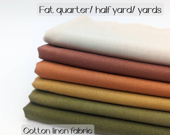 Fall Colors Fat Quarter Cotton linen mix fabric for hand embroidery, craft, painting, Solid color fabric,earthy color hand embroidery fabric