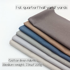Neutral Cotton Linen Fabric: Earth Tone Embroidery Material