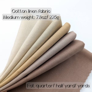 Neutral Colors Hand Embroidery Fabric, Earth tone color cotton-linen fabric for embroidery /craft /painting,Earthy color fabric,Solid fabric image 1