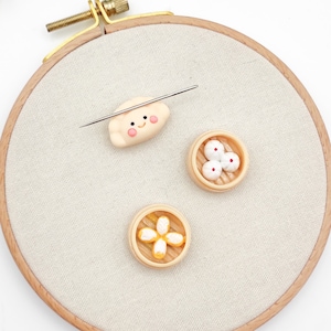 Dim Sum Resin Needle Minder: Embroidery, Cross Stitch Needle Keeper