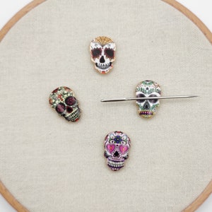 Calavera Needle Minder: Embroidery, Cross Stitch Tool