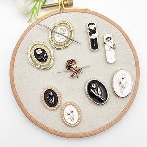 Floral needle minders, Needle Minder for Embroidery, Cross Stitch, Needle work, Needle point tools