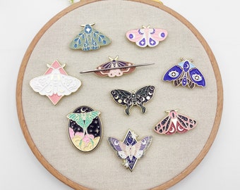 Enamel Moth Needle Minder: Embroidery & Cross Stitch Collection 4