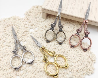 Vintage Style Embroidery Scissors: Floral Alloy Handle, Stainless Steel Blade