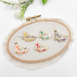Koi Fish Enamel Needle Minder/Threader Combo for Embroidery