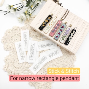 Stick & Stitch Floral Embroidery Patterns: Rectangle Necklace DIY