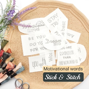 Motivational Stick & Stitch Embroidery Patterns: DIY Embellishments