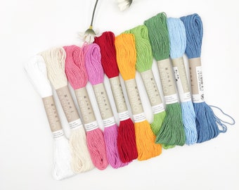 Solid color Olympus Sashiko Thread  20m skein - 40 Selections