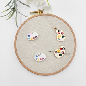Paint Palette Needle Minder: Embroidery, Cross Stitch, Needlepoint