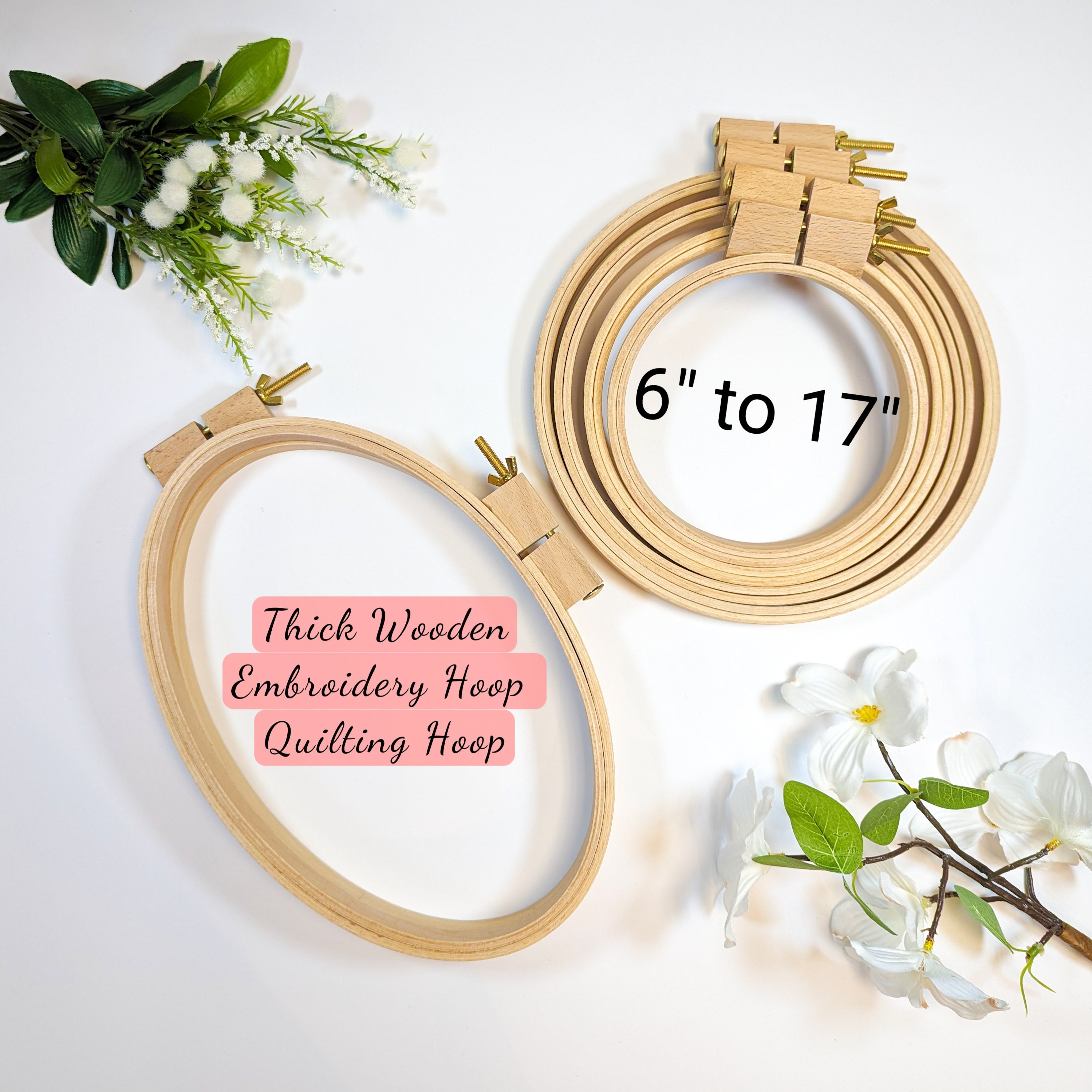 Round Wooden Embroidery Hoop - 5/8 Thick