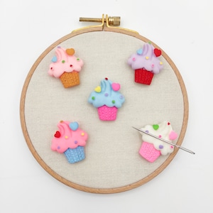 Cupcake Resin Needle Minder: Embroidery Cross Stitch Tool