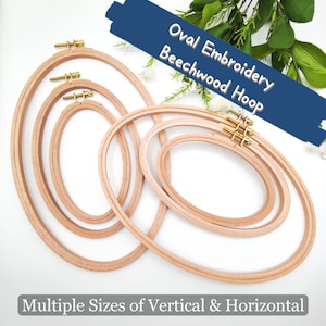 Beechwood Oval Embroidery Hoop with Brass Screw