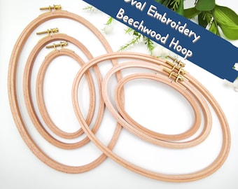 Beechwood Embroidery Oval Hoop, Oval Hoop for stitching & embroidery, Beechwood with brass screw, Embroidery Art Frame