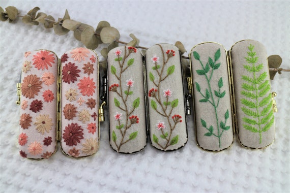 Pill box Handmade Pill Case Floral Embroidery,Mother/'s day,Anniversary Gift Personalized Gift Personalize Handmade Embroidered Pill Box
