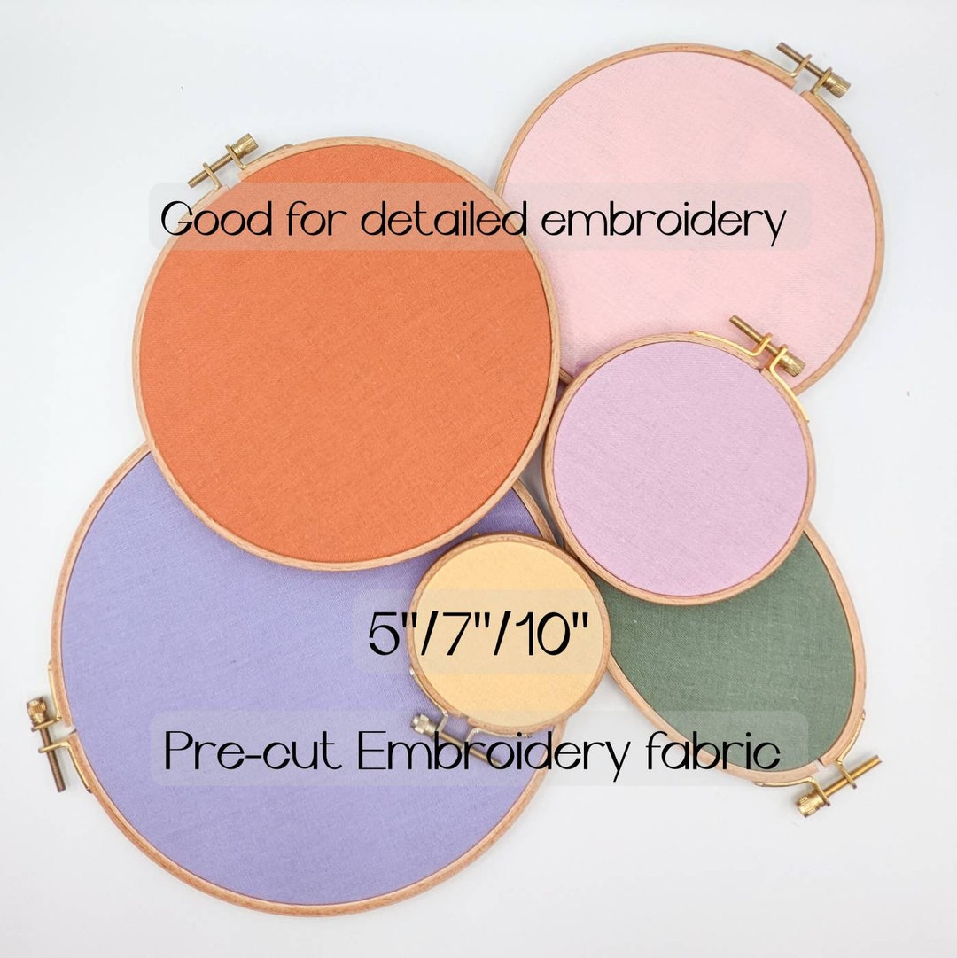 Fabric Bundle, Colorful Hand Embroidery Fabric Bundle, Cotton Linen