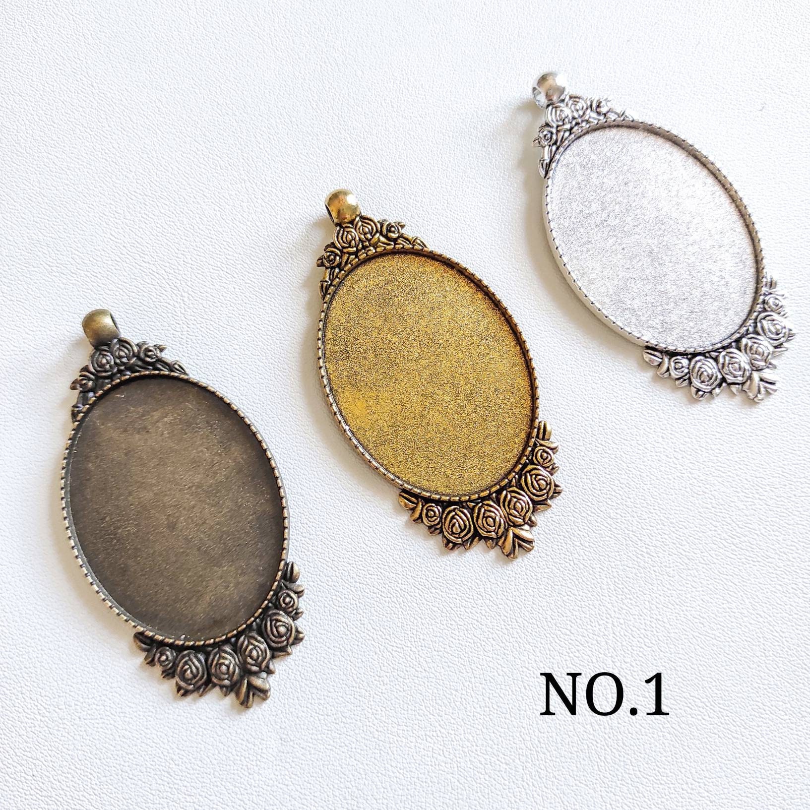 Large Oval blank pendantdiy embroidery kit Embroidery Etsy