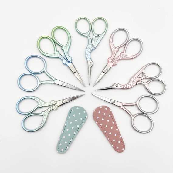 Ombre Scissors With Sheath, Beautiful Soft Color Small Scissors With Cover  