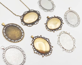 Oval Pendant Frame for Embroidery,Embroidery necklace kit,blank necklace tray,bezel and tag kit for embroidery,cross stitch/hand stitch Oval Pendant Frame for Embroidery,Embroidery necklace kit,blank necklace tray,bezel and tag kit for embroidery,cross stitch/hand stitch