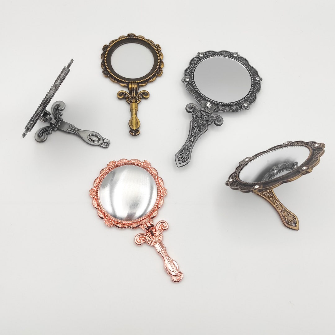 Vintage Style Handheld Mirror, Foldable Handheld Mirror Base Kit for