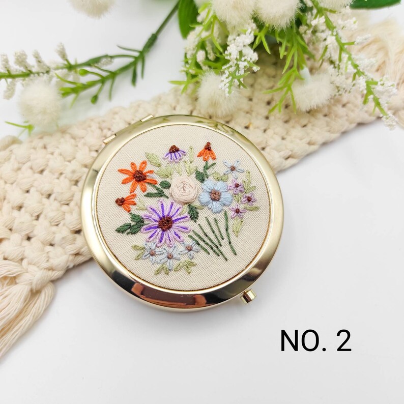 Elegant Handmade Embroidered Pill Box Floral Embroidery Etsy