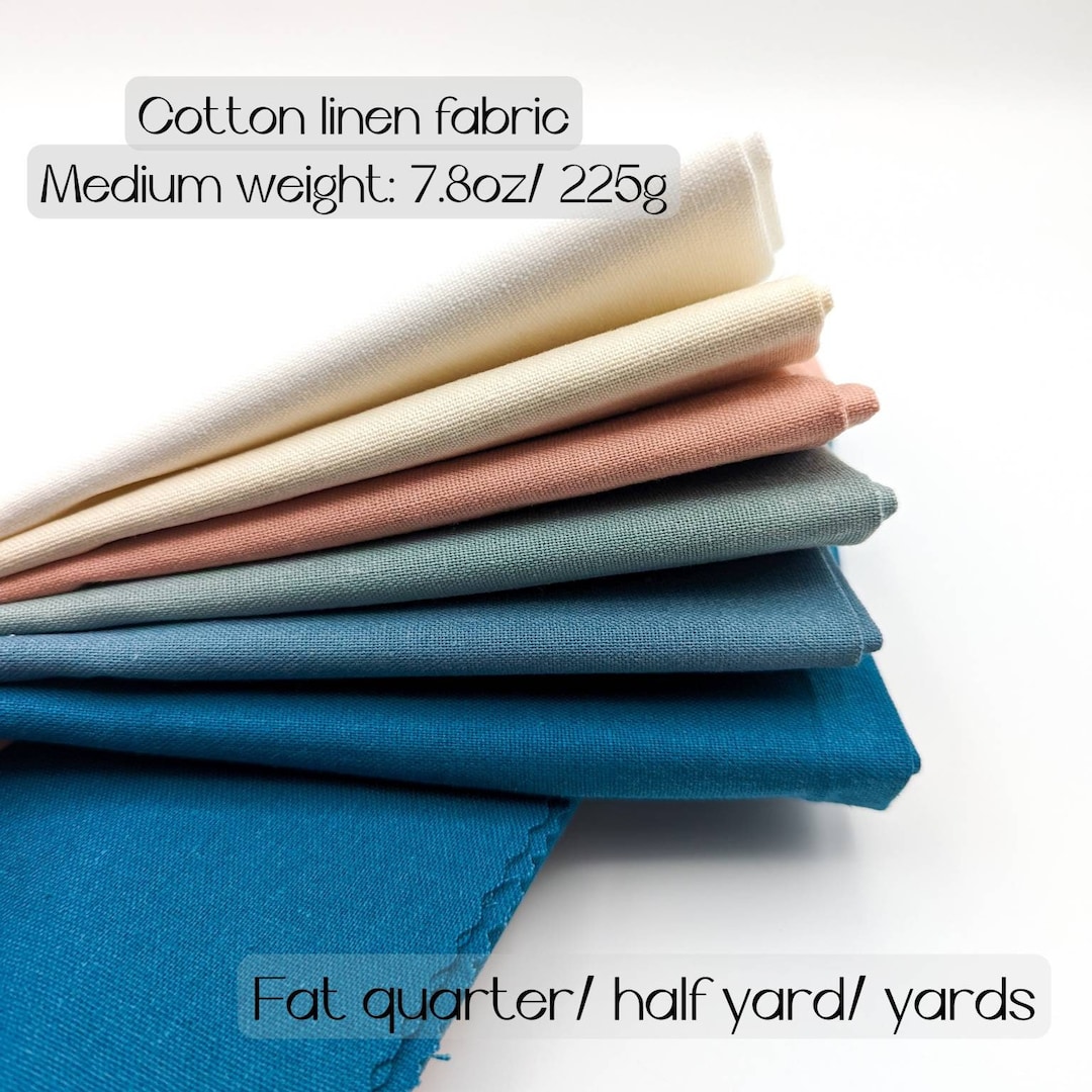 Earthy Color Cotton Linen Mix Fabric for Hand Embroidery, Craft