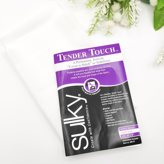 Sulky Cut Away Tender Touch Iron-on Backing, Cover and Secure the back of the stitches